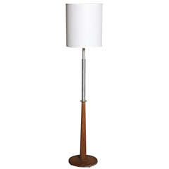 Maple and Brushed Aluminum Floor Lamp