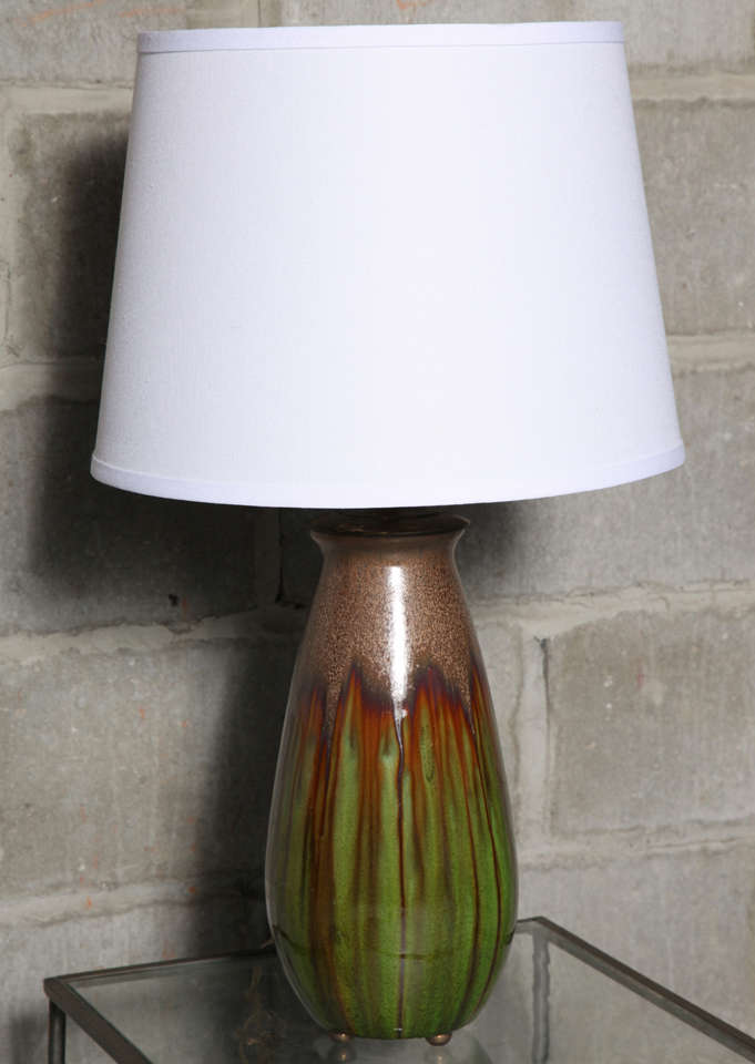 Pair of Drip Glaze Ceramic Table Lamps