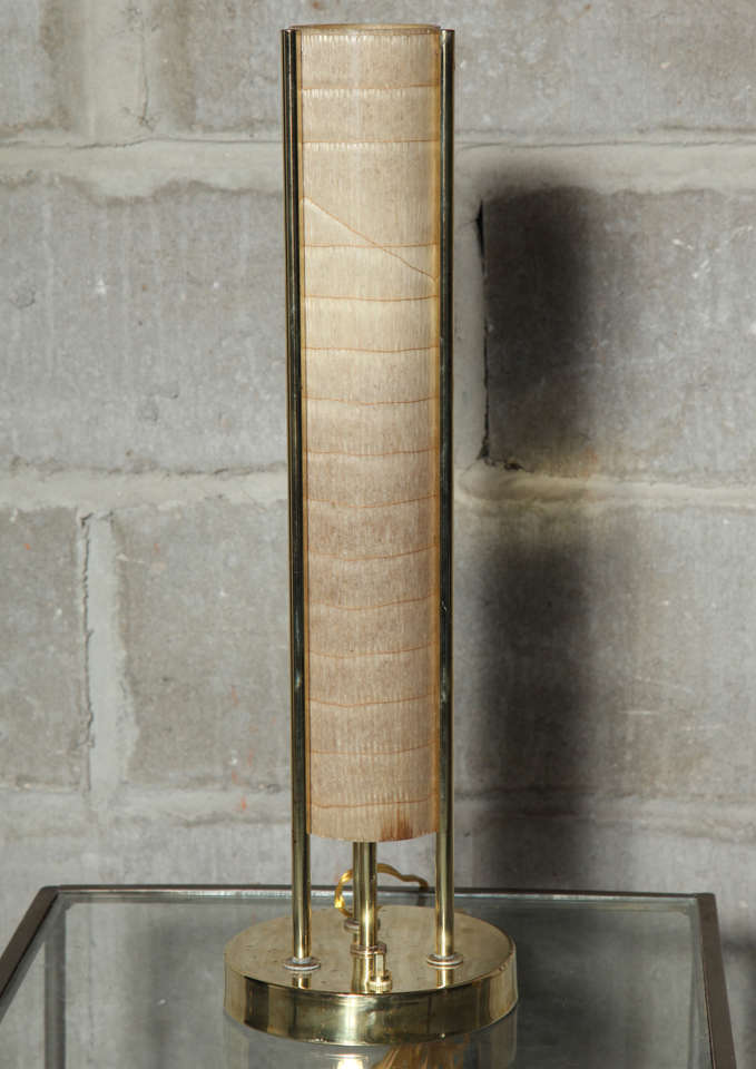 Pair of Brass and Fiberglass Table Lamps