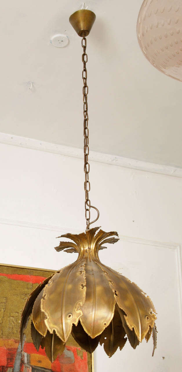 Brass Danish pendant light by Sven Aage Holm Sorensen for Holm-Sorensen & Co For Sale