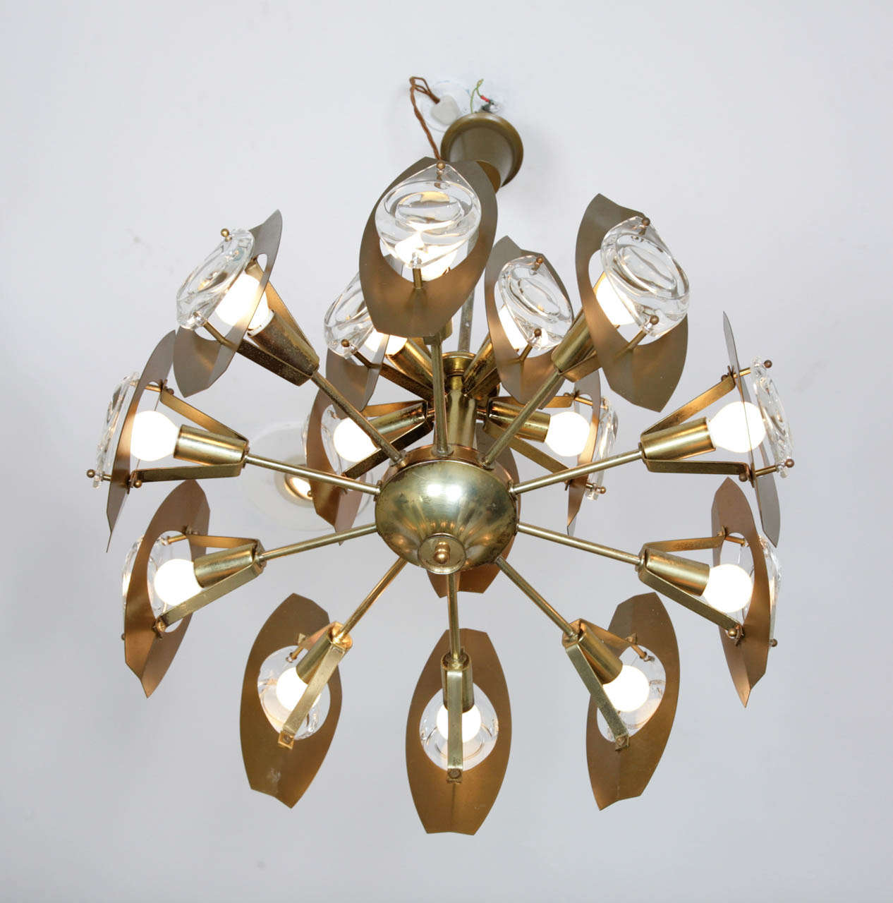 Brass Gaetano Sciolari Chandelier For Sale