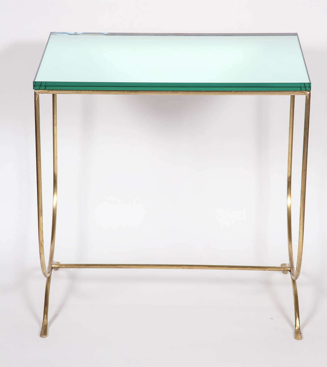 Modern Two Exquisite French Solid Brass Side Tables, circa 1970