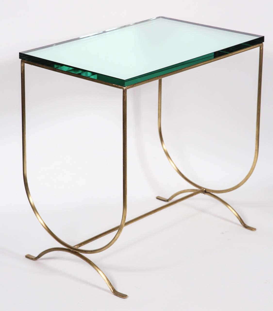 Two Exquisite French Solid Brass Side Tables, circa 1970 In Excellent Condition In Los Angeles, CA