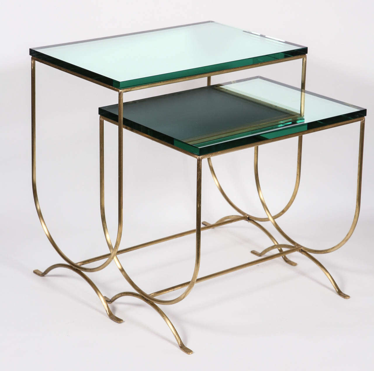 Late 20th Century Two Exquisite French Solid Brass Side Tables, circa 1970