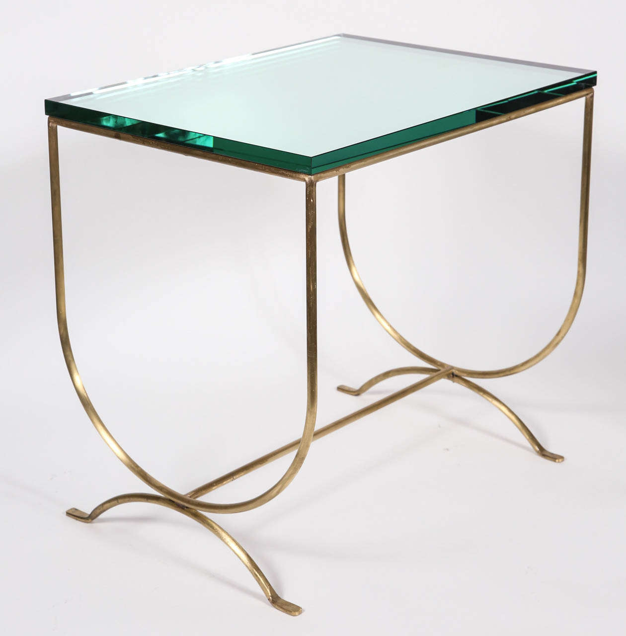 Two Exquisite French Solid Brass Side Tables, circa 1970 2