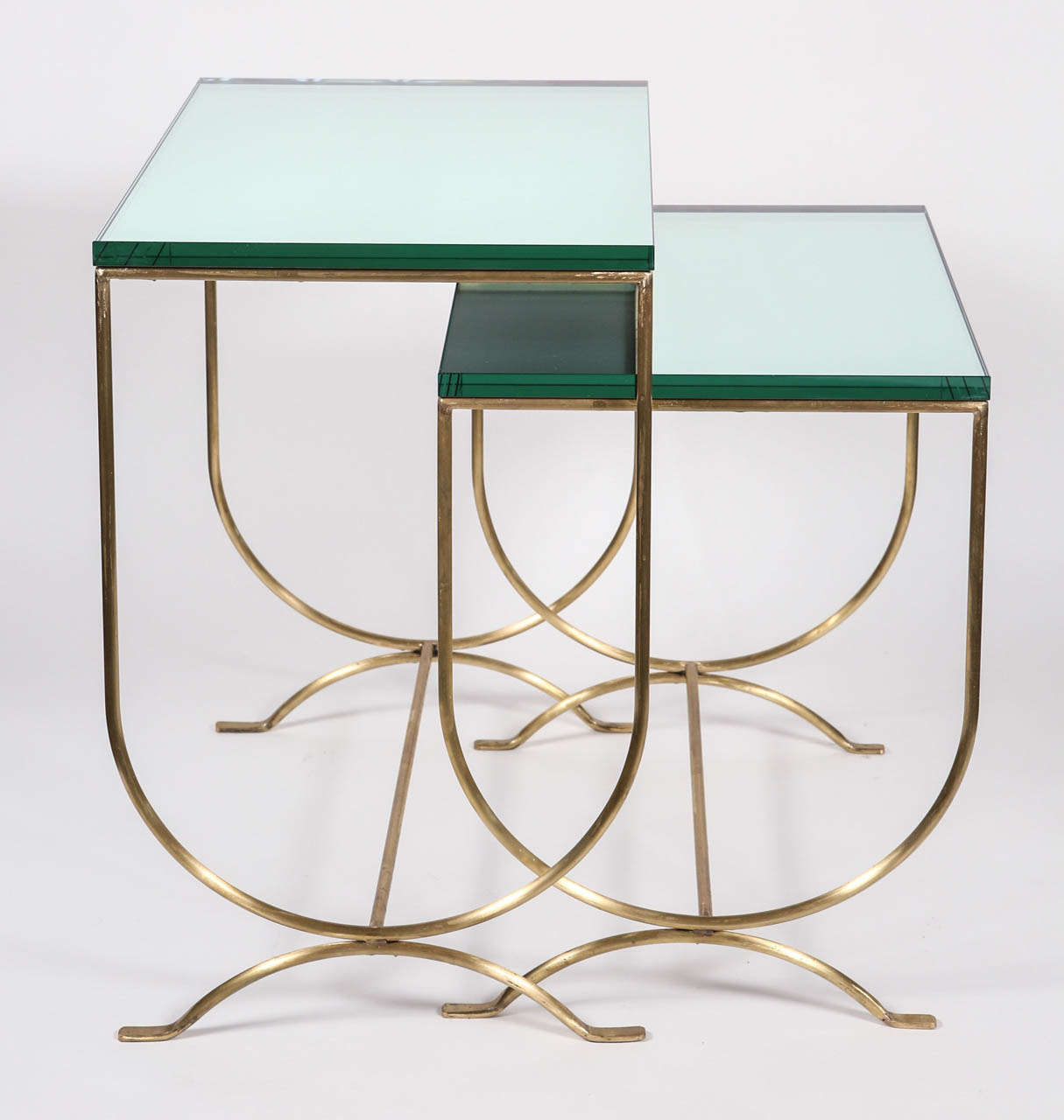 Two Exquisite French Solid Brass Side Tables, circa 1970 4