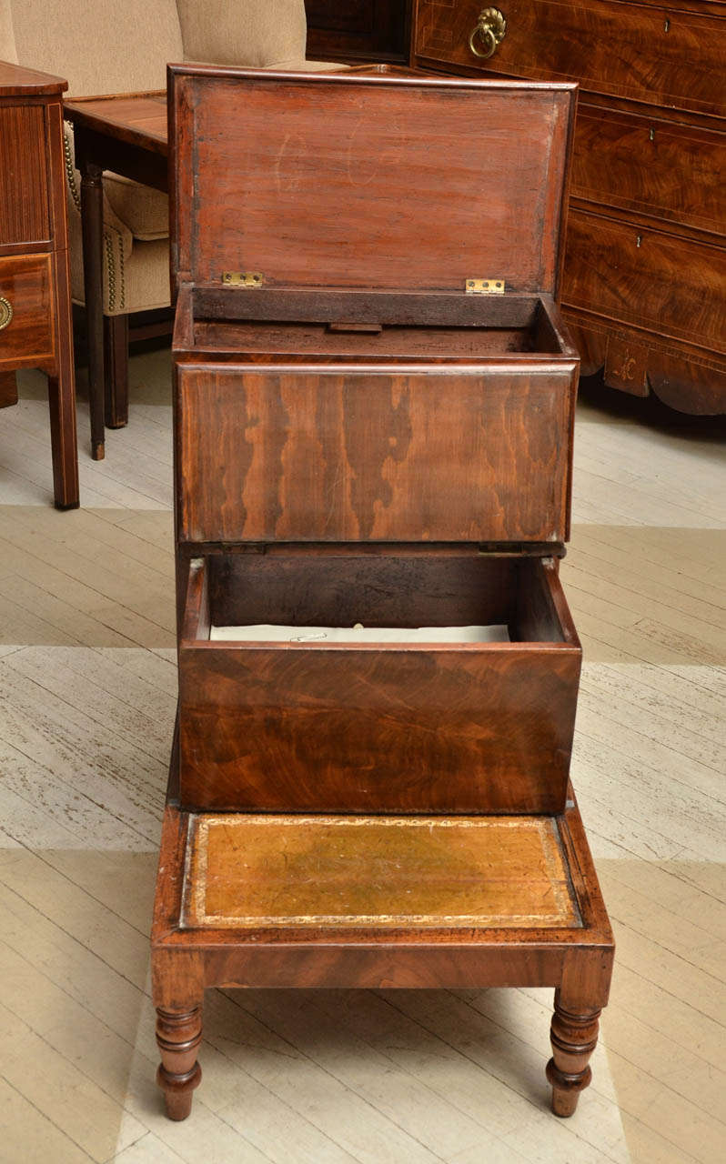 19th Century English Mahogany Library Steps For Sale 1