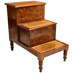 19th Century English Mahogany Library Steps 8