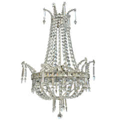 19th Century Swedish Crystal Regency Style Chandelier