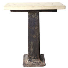 Antique Cast Iron with Limestone Top Console