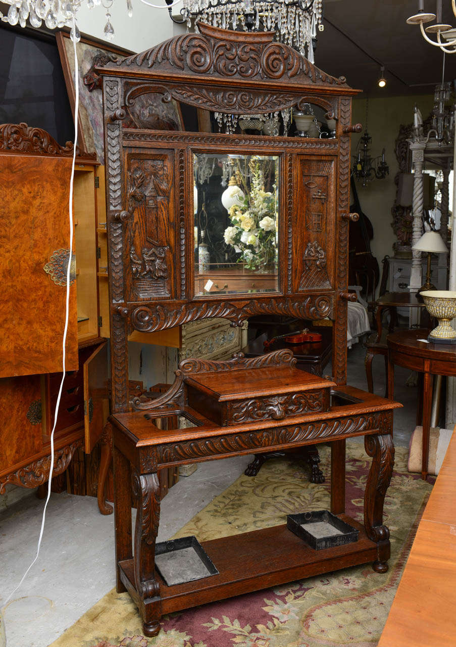 19th Century French Carved Hall Stand In Excellent Condition In West Palm Beach, FL