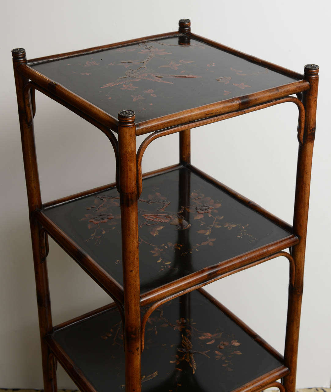 Beautiful 19th c. English Bamboo Tiered Stand 1