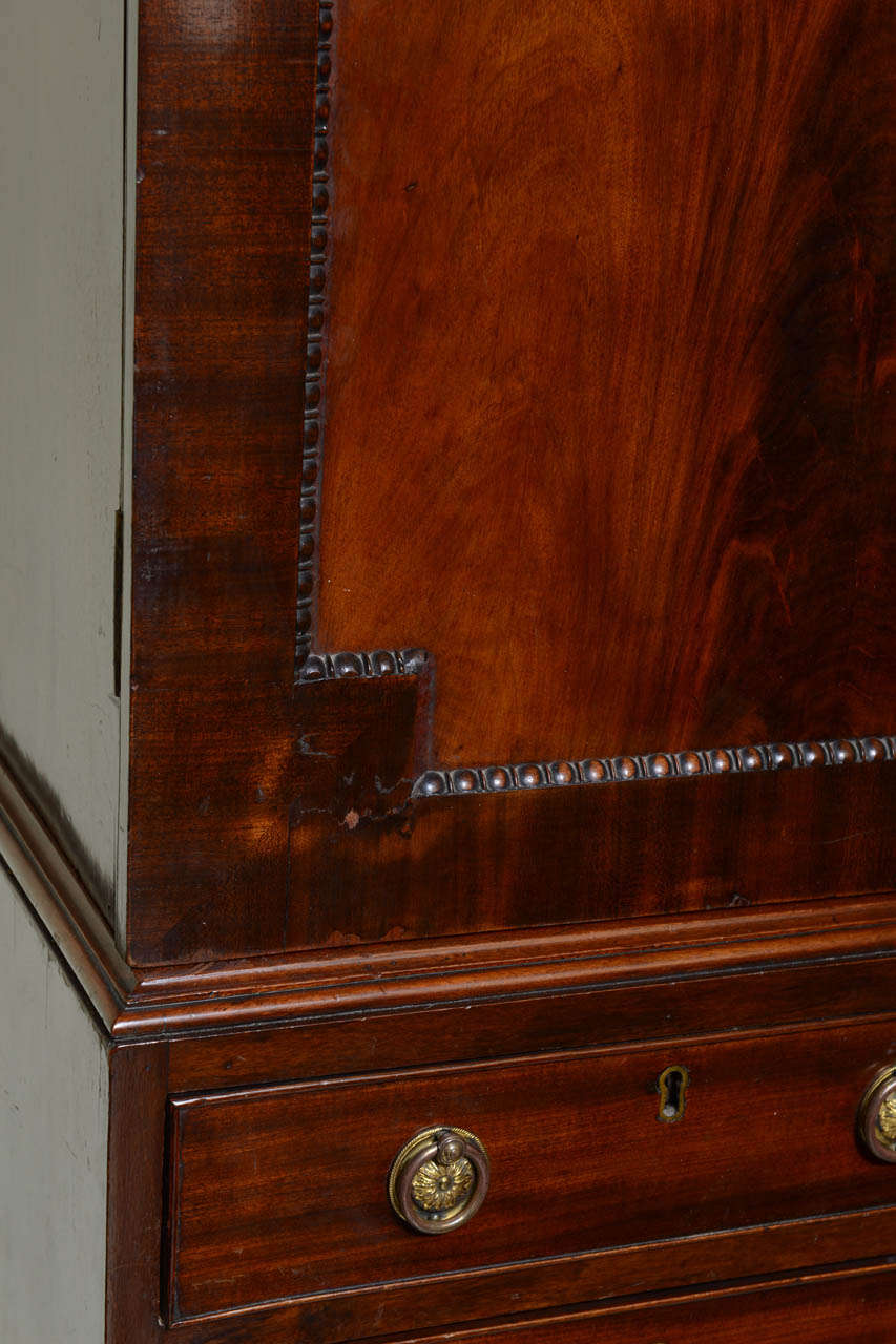 Superb 19th C. Solid Mahogany Linen Press 1