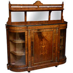 Superb 19th Century English Burr Walnut Credenza