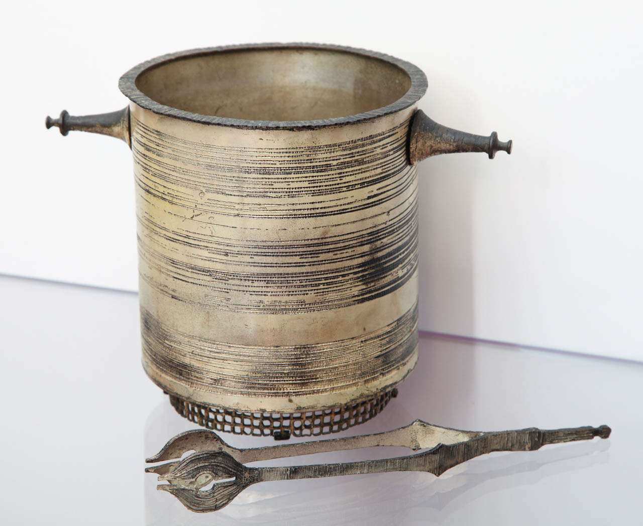 Studio Built, Bronze Ice Bucket & Tongs by Lorenzo Burchiellaro