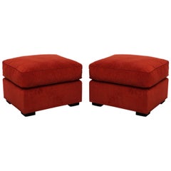 Pair of Upholstered Ottomans by Vittorio Valabrega