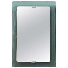 Vintage Great Floating Wall Mirror in the Manner of Fontana Arte