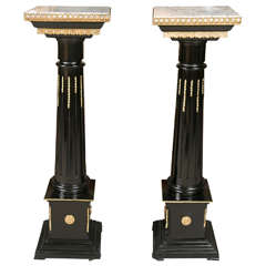Pair of French Louis XVI Style Column Pedestals