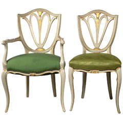 Set of Eight Swedish Style Dining Chairs