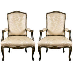 Pair of French Louis XV Style Armchairs 2