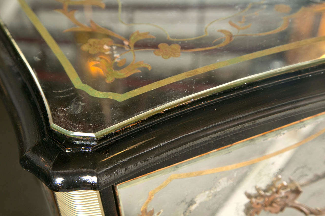 Exceptional Verre Eglomise Mirrored Chest by Jansen 4