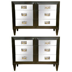 Pair of Hollywood Regency MIrrored Chests