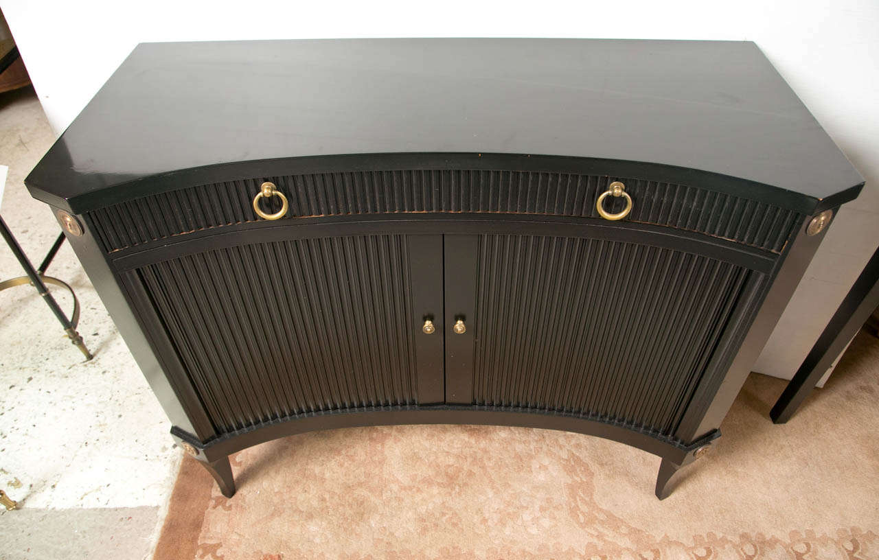 American Hollywood Regency Style Ebonized Cabinet