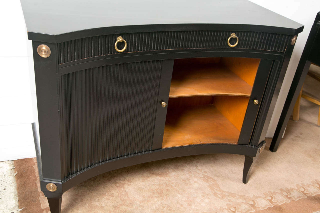 Mid-20th Century Hollywood Regency Style Ebonized Cabinet