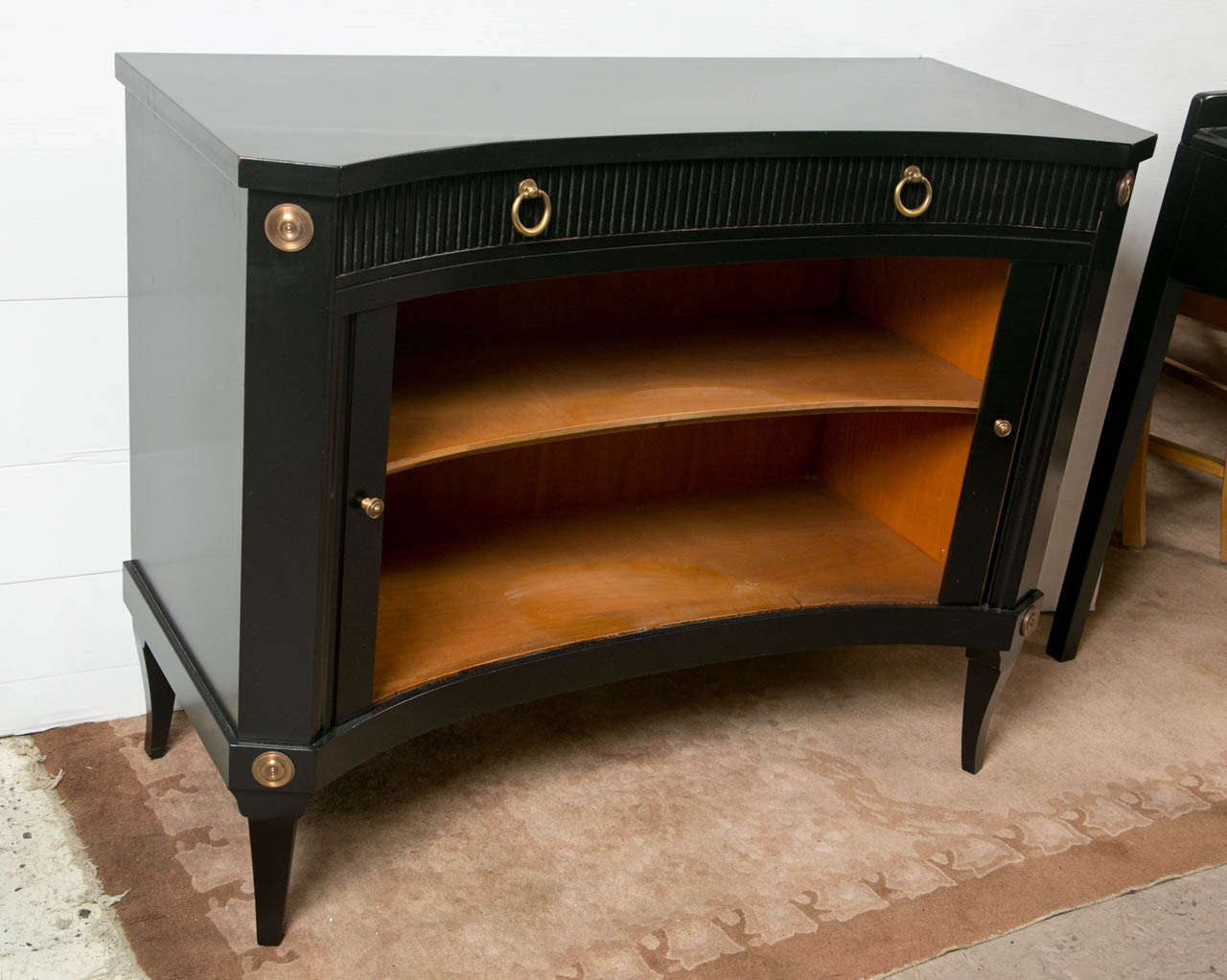 Hollywood Regency Style Ebonized Cabinet 3