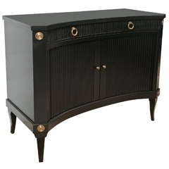 Hollywood Regency Style Ebonized Cabinet