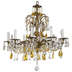 French Bronze 10-Arm Chandelier