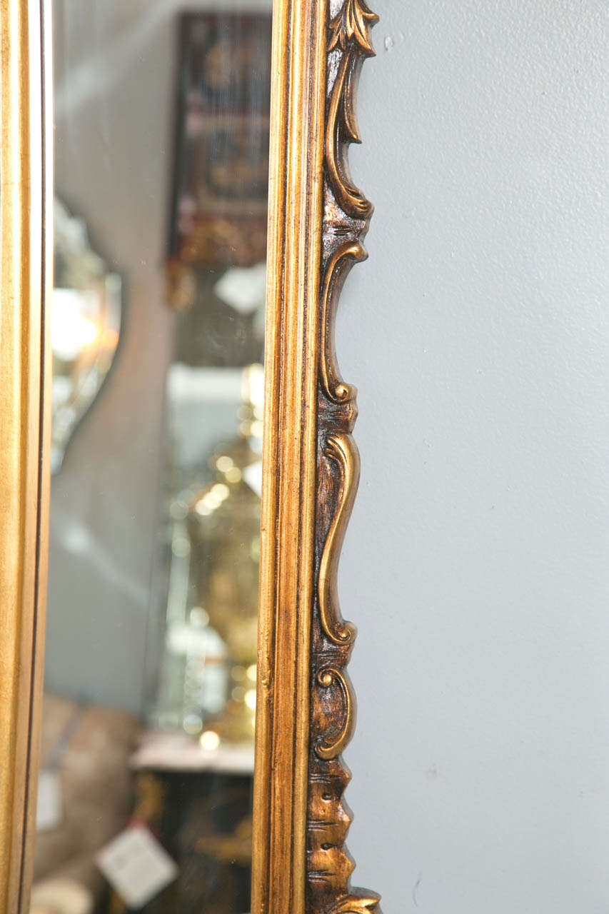 Fine French Carved Four Section Carved Rococo Over the Mantle Or Wall Mirror 3