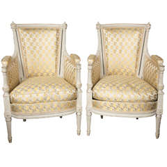 A Fine Pair of Louis XVI Style Swedish Decorative Arm Chairs, Jansen
