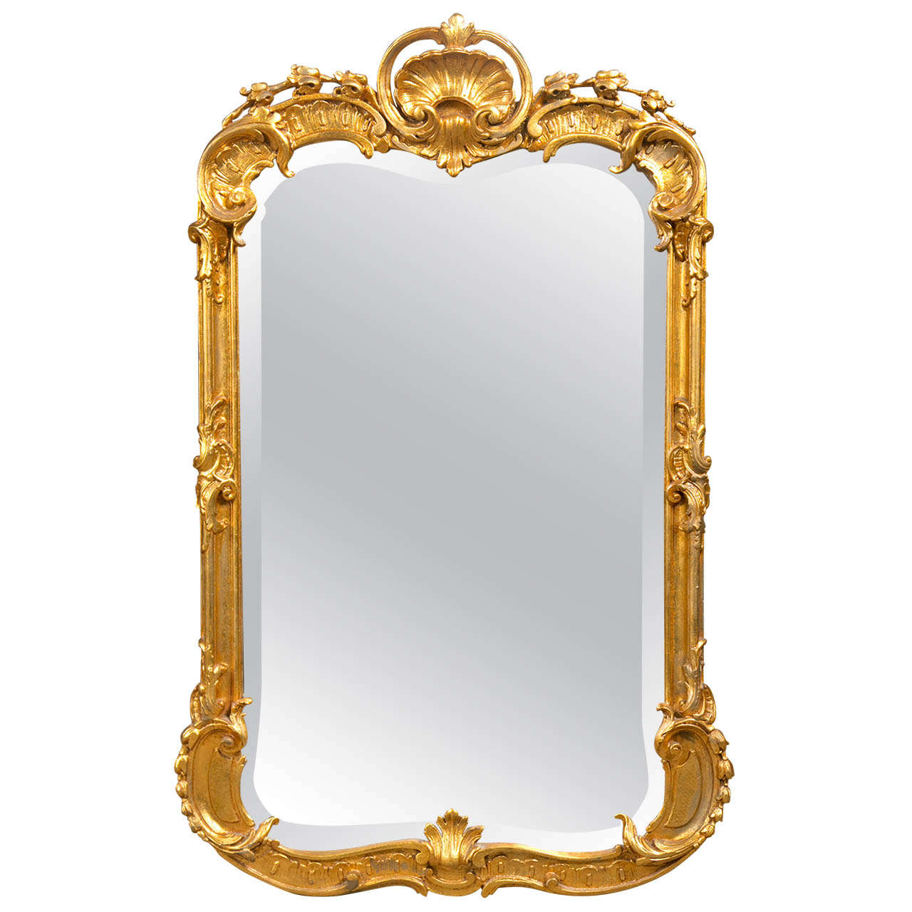 French Rococo Style Gilded Mirror at 1stdibs