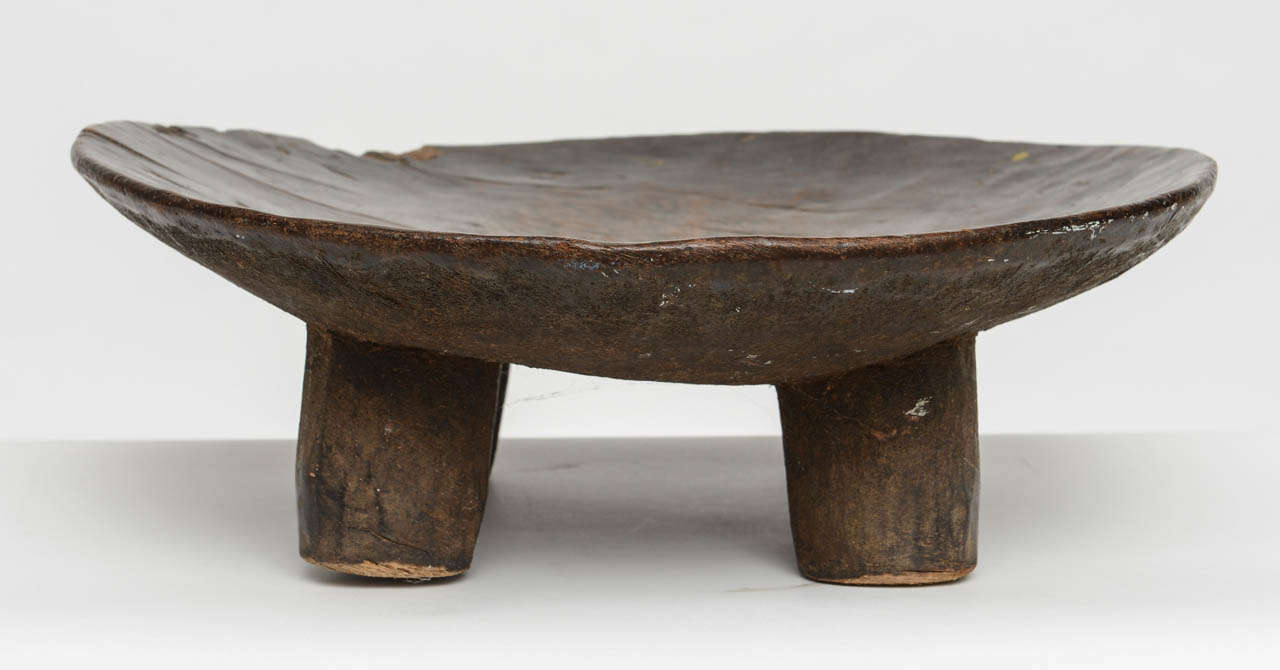 Ivorian West African Hand-Carved Wood Bowl