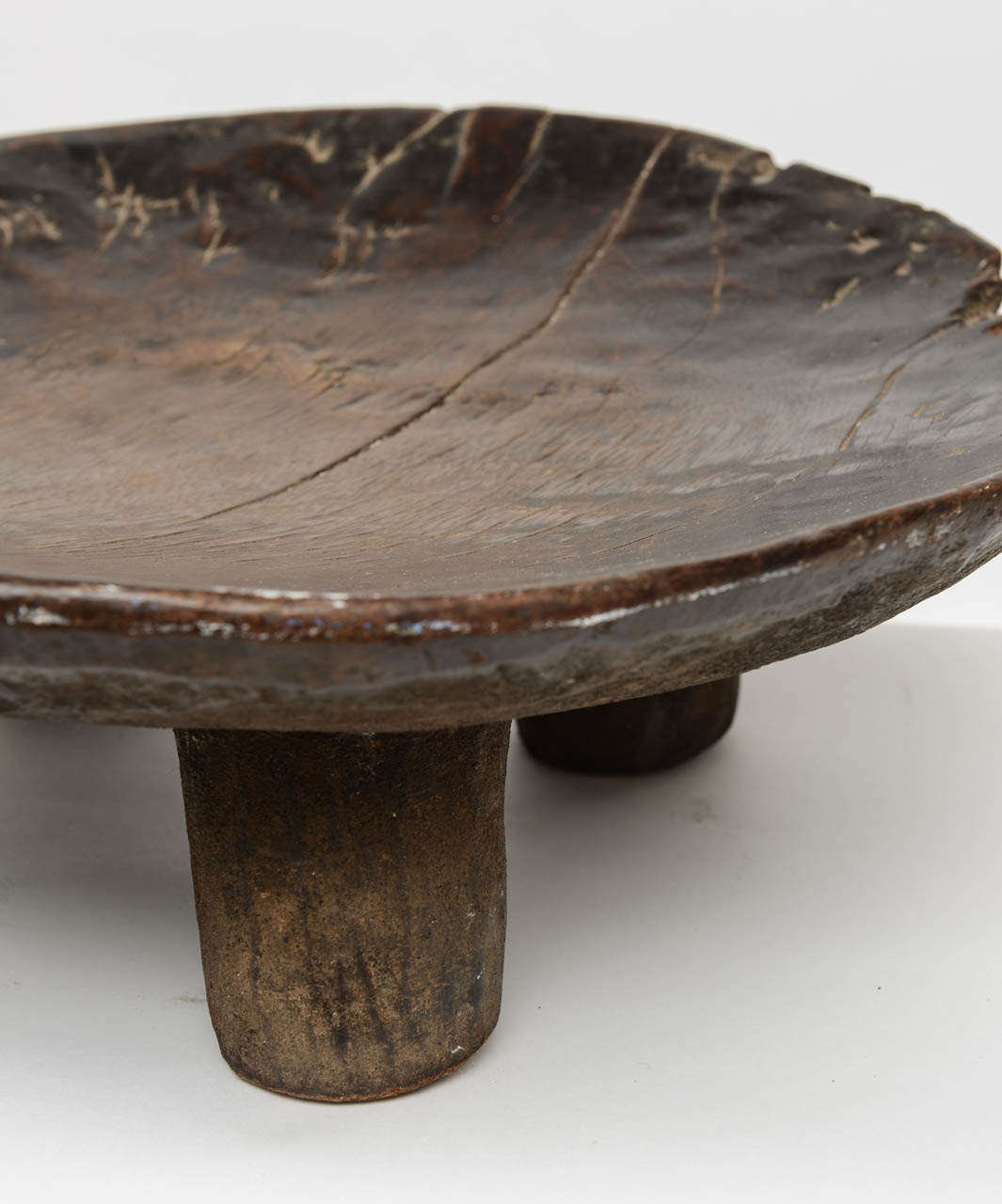 20th Century West African Hand-Carved Wood Bowl