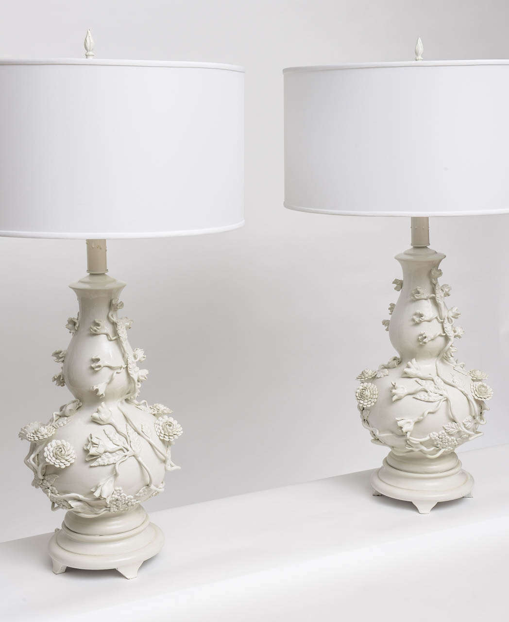 Pair of Large Blanc de Chine Porcelain Table Lamps 1