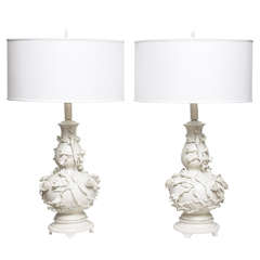 Pair of Large Blanc de Chine Porcelain Table Lamps