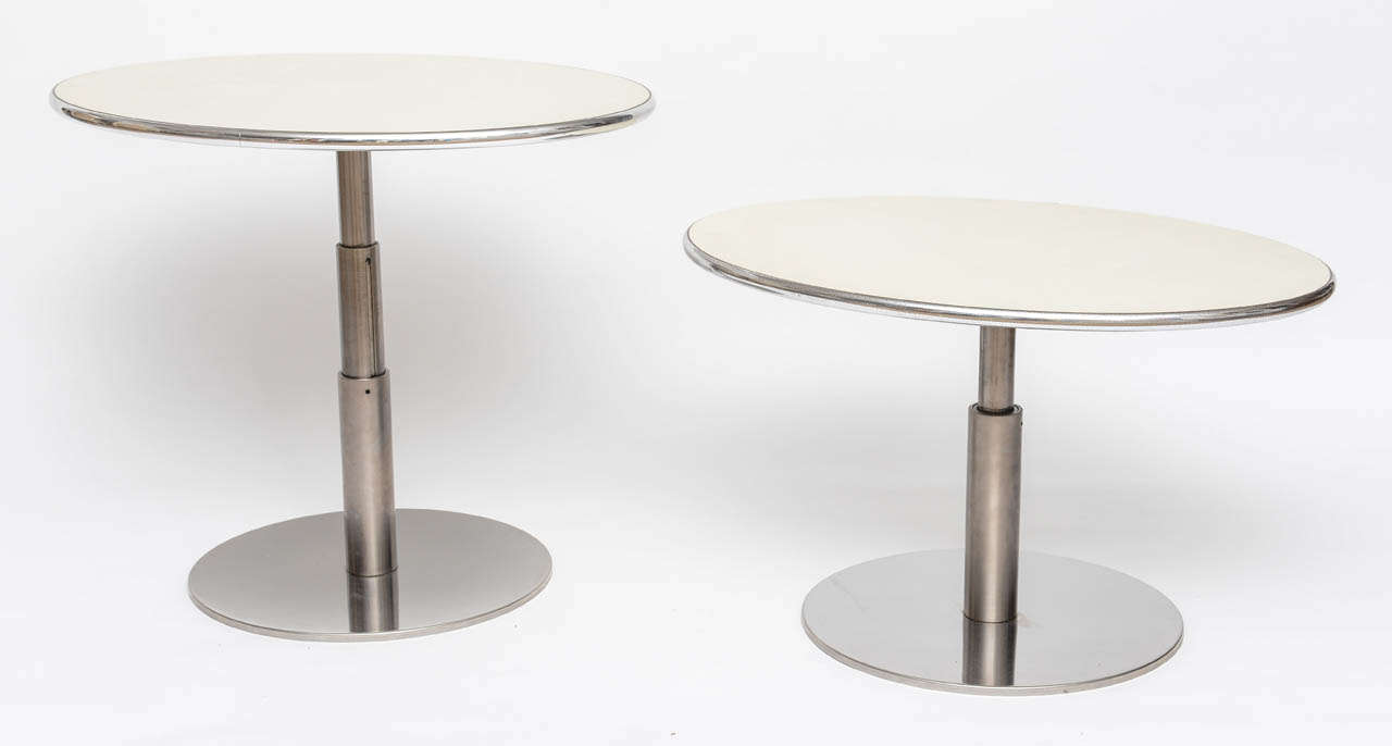 OvalTop ThreeHeightPosition Side Tables at 1stdibs