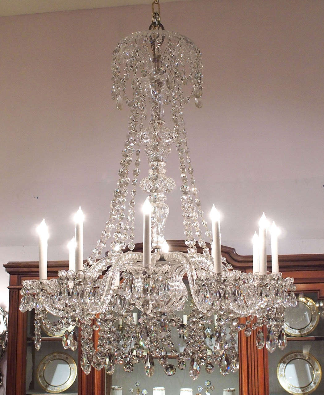 Antique English waterford lead crystal early 19th century original chandelier.