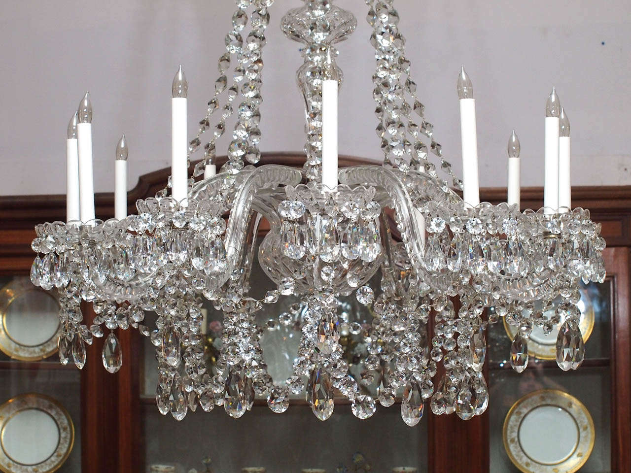 Antique English Waterford lead Crystal Early 19th Century Original Chandelier 1