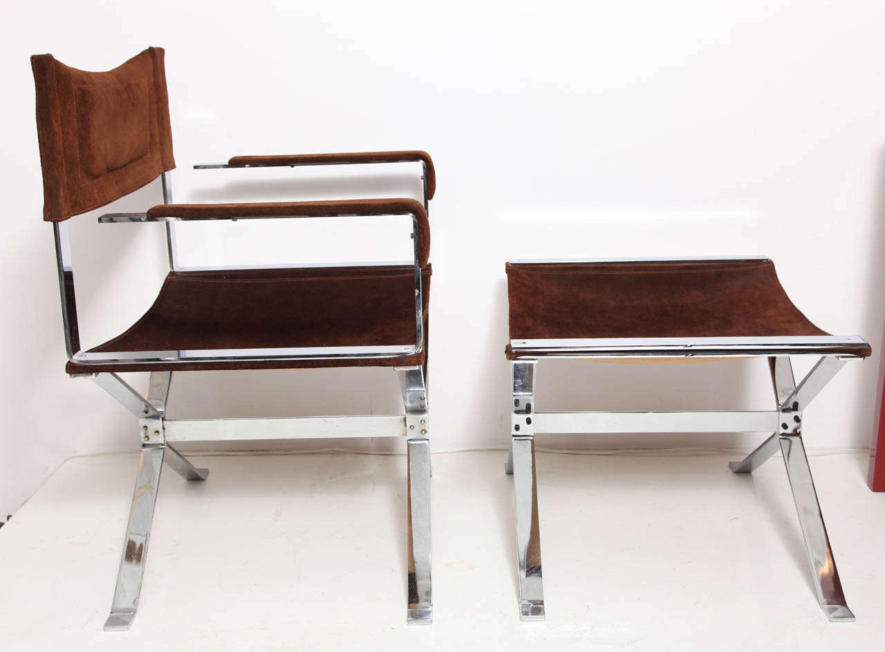 Alessandro Albrizzi Director's Chair and Ottoman For Sale at 1stDibs