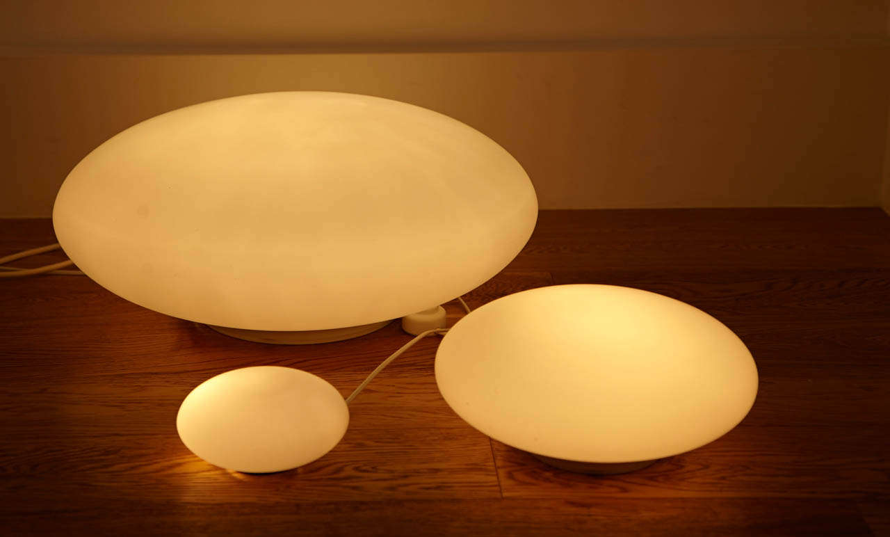 Set of Three Lamps by Joseph-André Motte for Verre Lumière, 1975 For Sale 1
