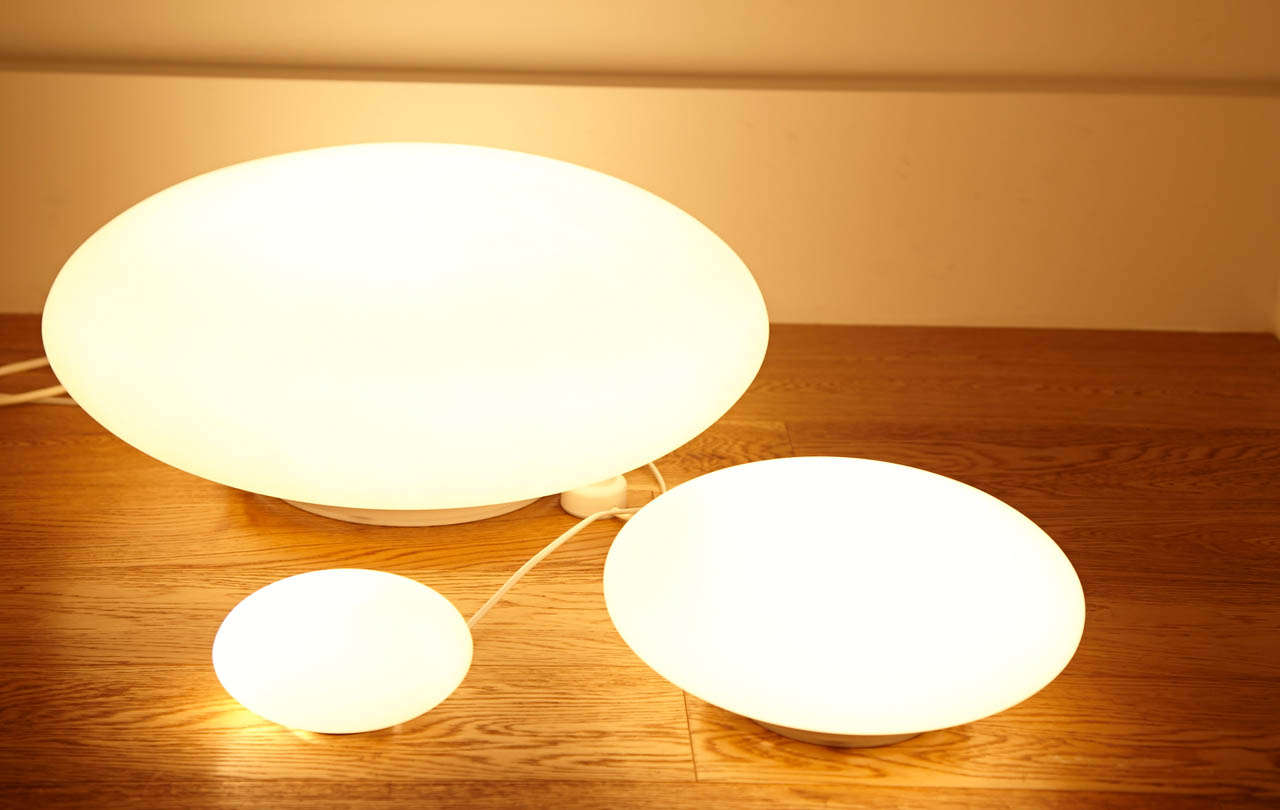 Set of Three Lamps by Joseph-André Motte for Verre Lumière, 1975 For Sale 3