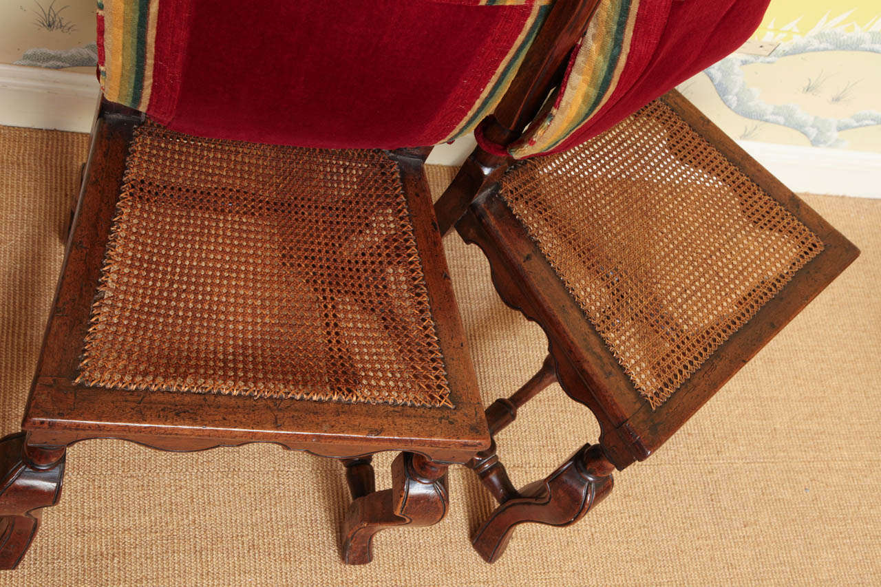 Pair of William & Mary Period Walnut Tall Back Sidechairs, English, circa 1690 For Sale 2