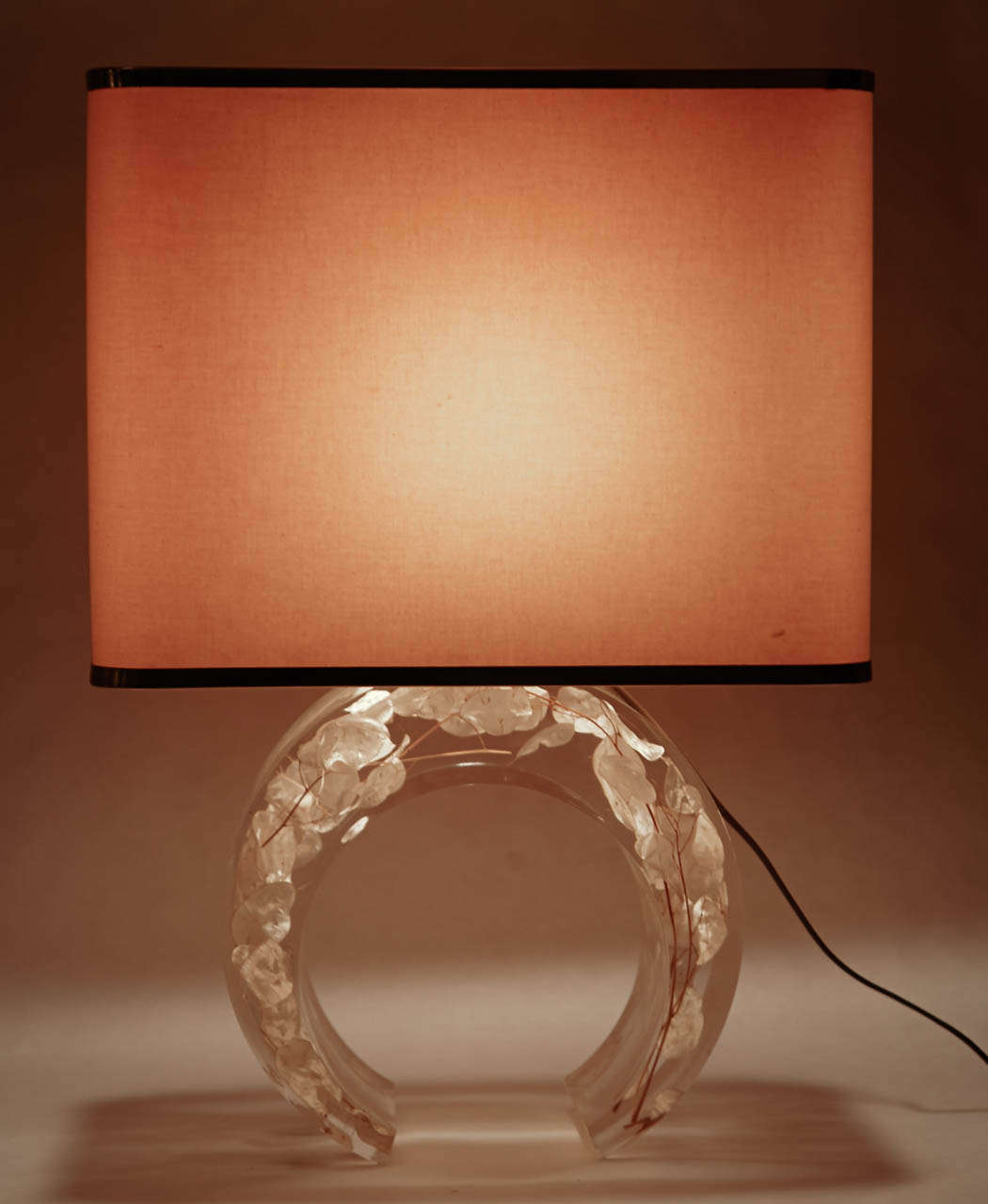 Lucite with Inclusion Lamp by Romeo Paris In Excellent Condition In Bois-Colombes, FR