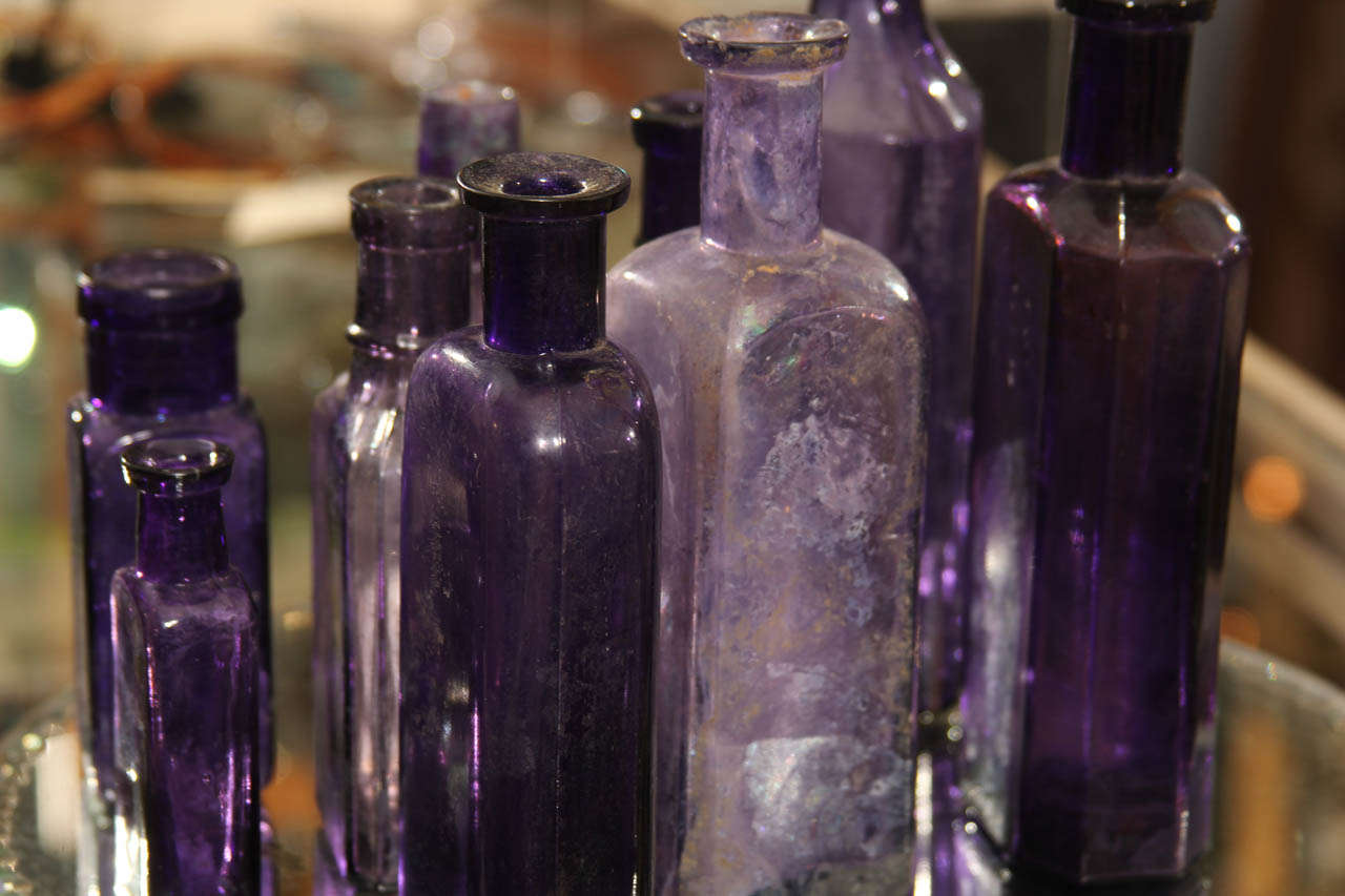 Group of Nine Purple Bottles 1