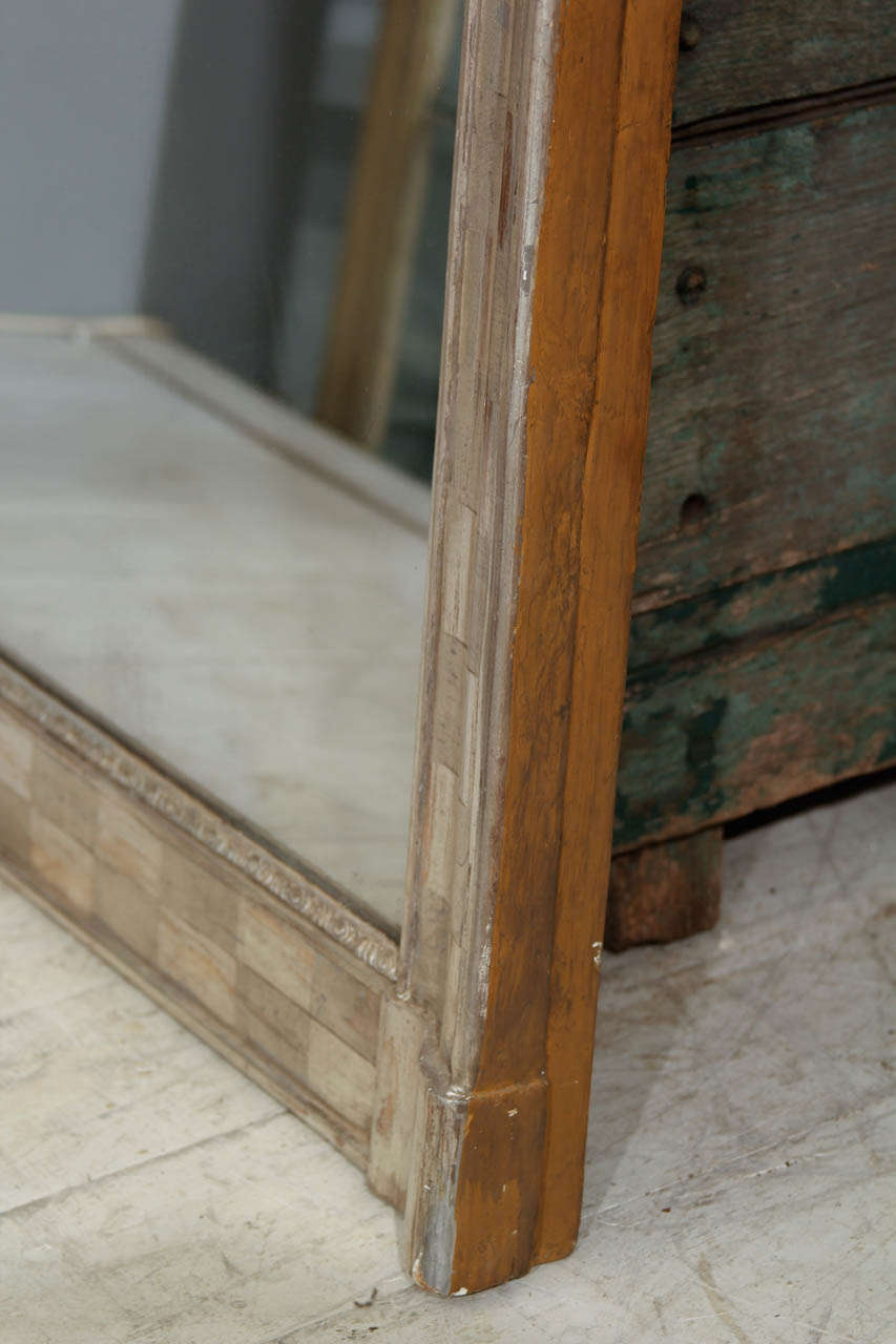 19th Century checkerboard silvergilt mirror