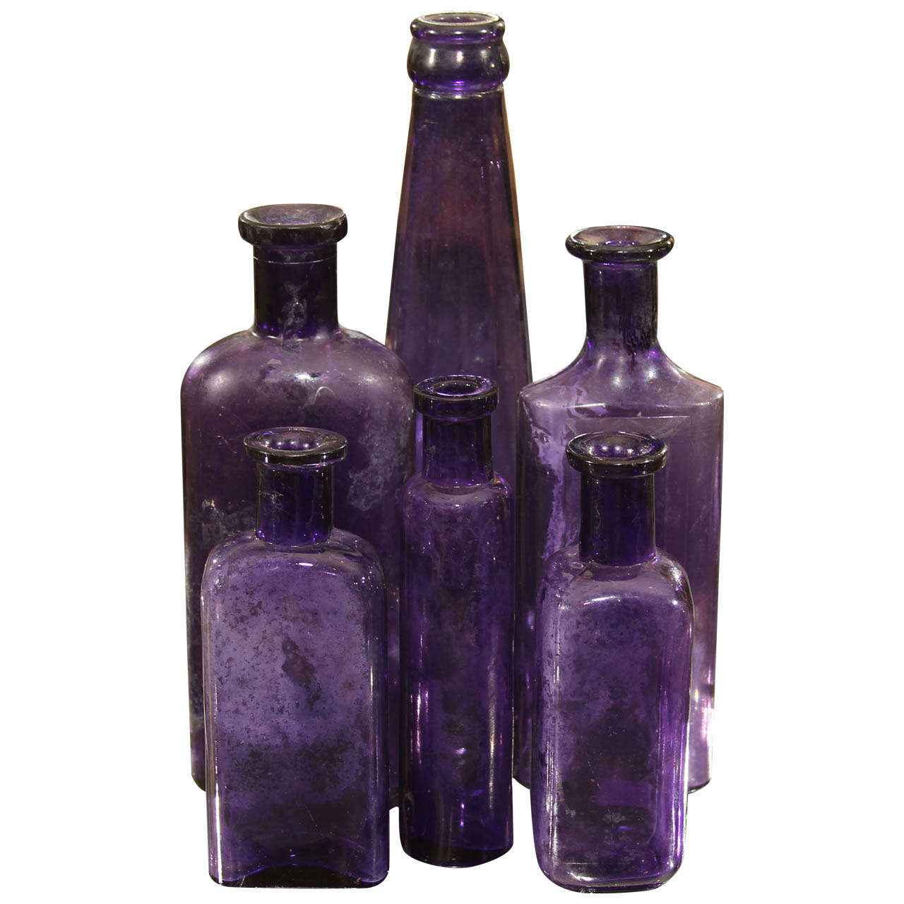 Group of 6 Purple Bottles