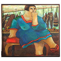 Cuban Woman with Harbor View